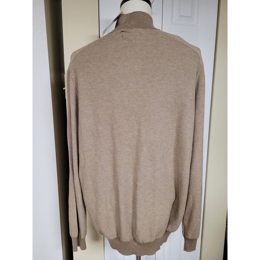 Polo Ralph Lauren Mens Big & Tall Tan Fine Pima Cotton 1/4 Zip Sweater Size XLT - Picture 5 of 9